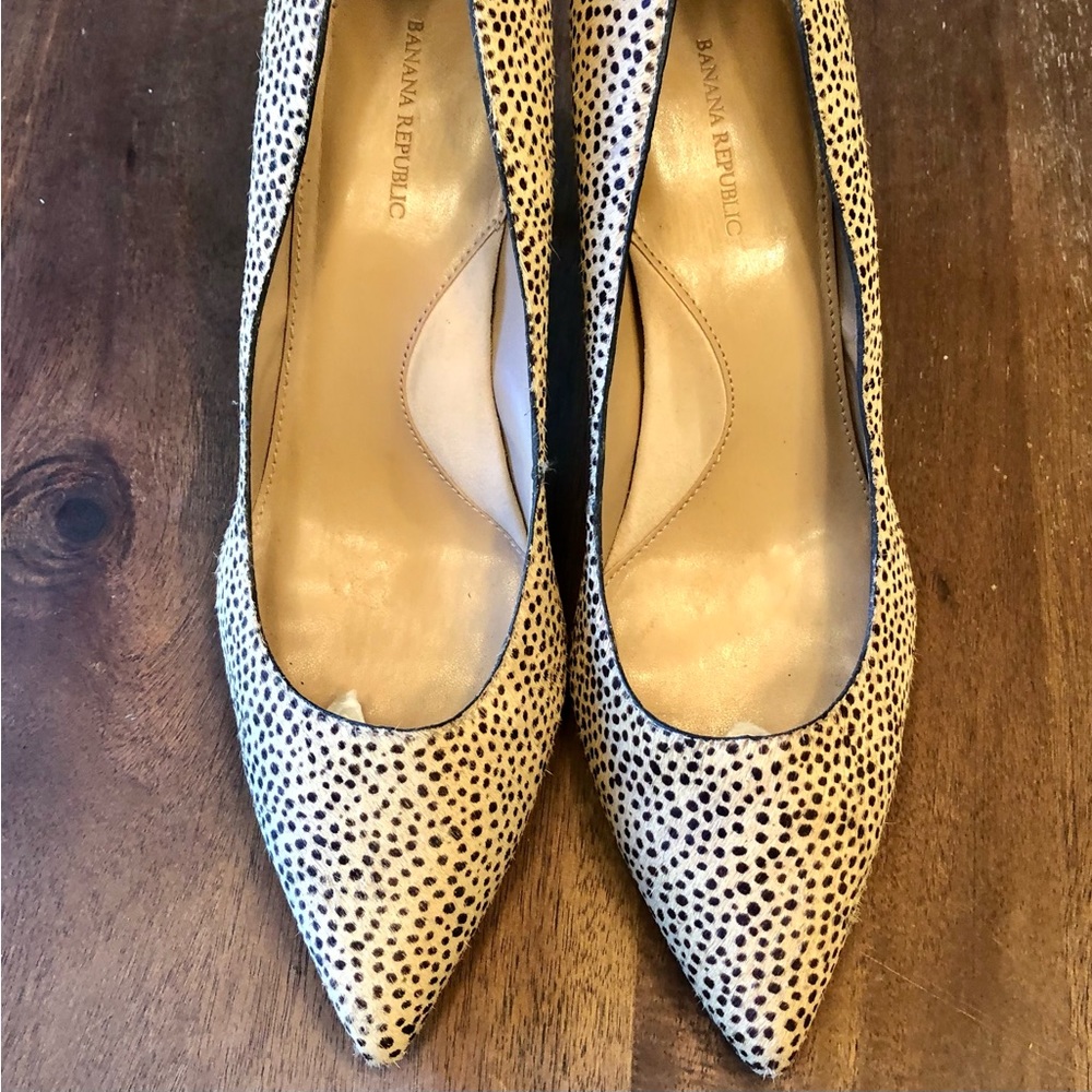 Banana Republic Leopard Calf Hair Heels